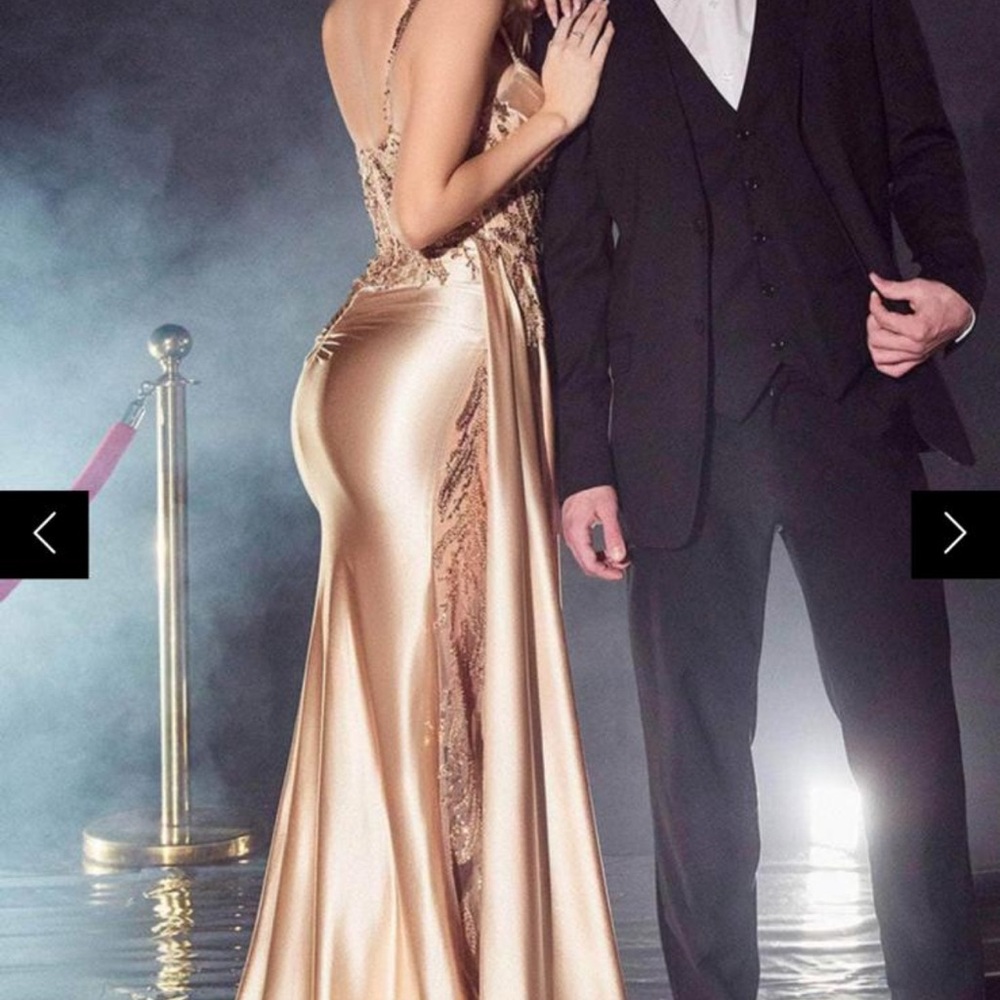 Elegant Gold Evening Gown